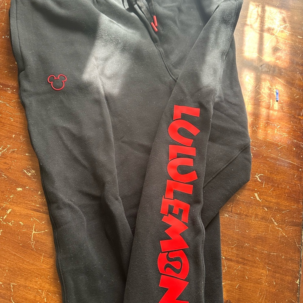Lululemon Black and Red Disney Sweatpants